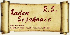 Raden Šijaković vizit kartica